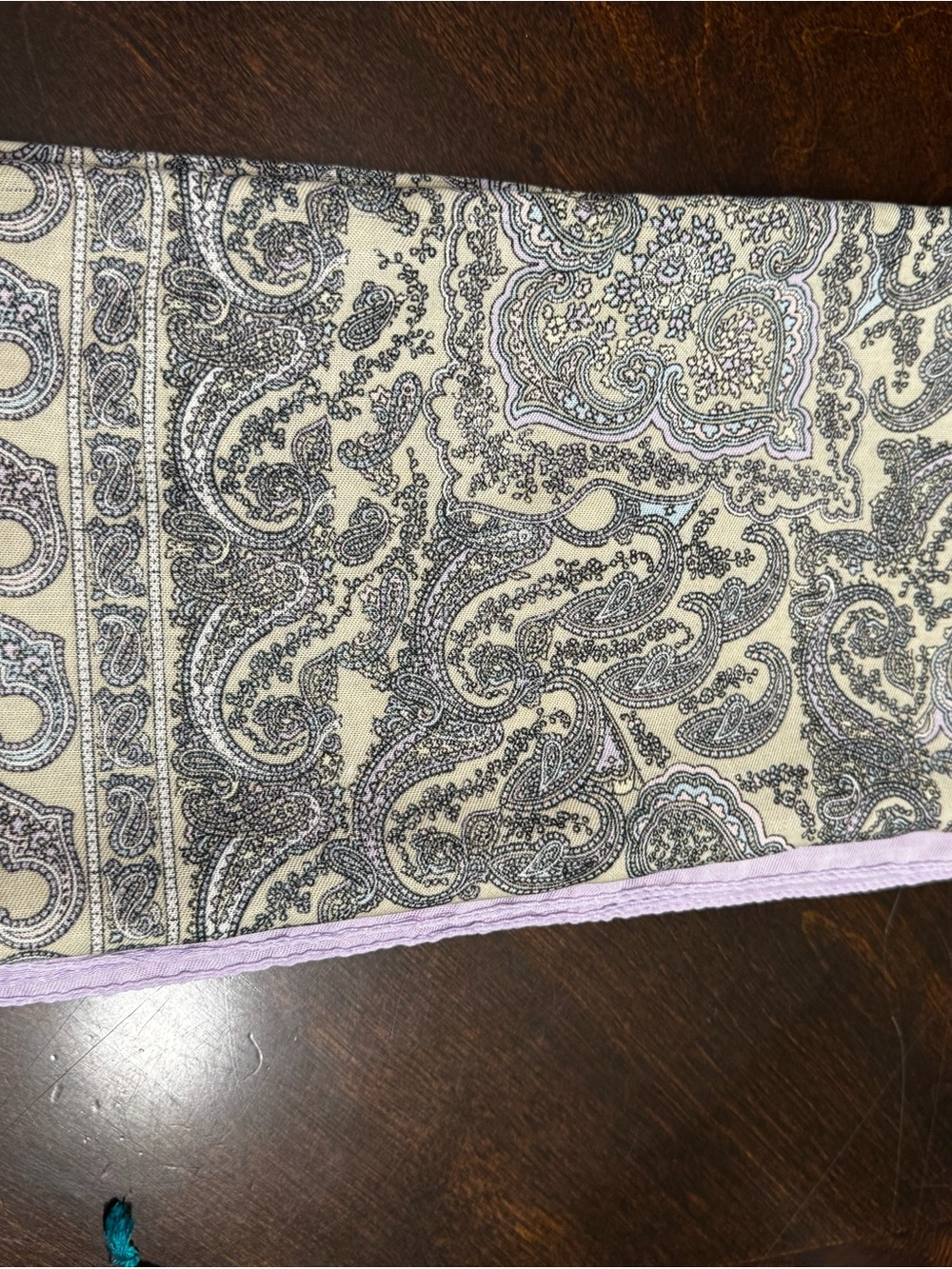 Classic Paisley Women's Wrap Scarf in Beige and Lavender